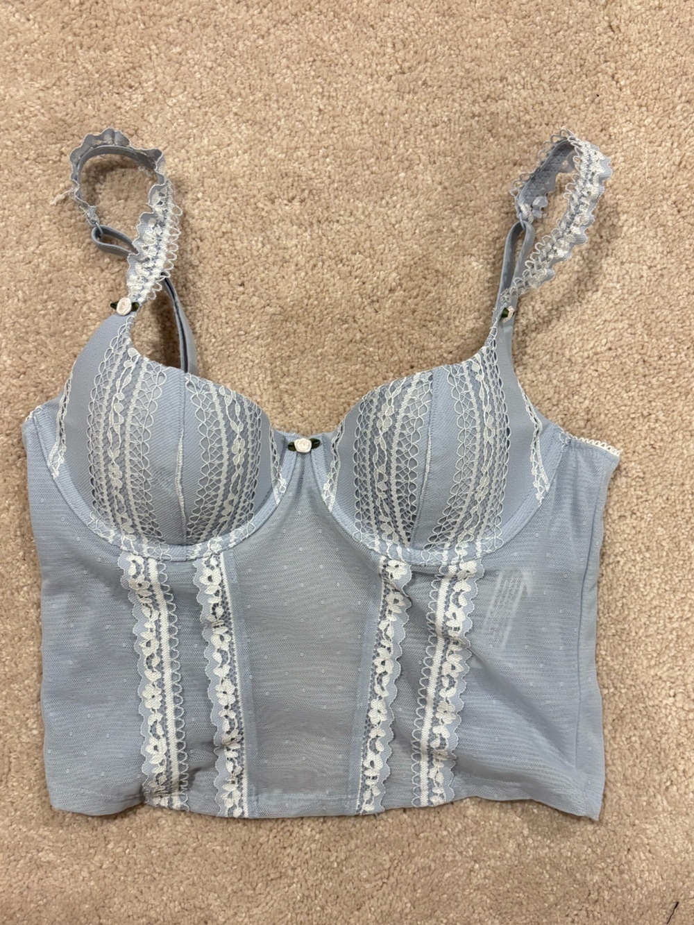 PINK Victoria's Secret Light Blue corset top